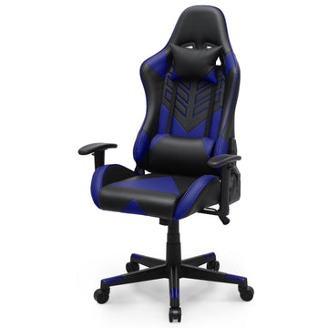 Magshion Ergonomic Gaming Chair, Comfortable Gaming Chair, Computer Chair Leather Desk Chair Adjustable Swivel Gaming Office Chair, Blue