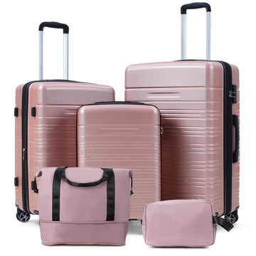 TROPOW Luggage Setss,Suitcases with Wheels,5 Piece Womens Luggage Setss Carry on Bag Sets, Hardside Carry On Suitcase Setss with Tsa Locks Duffel Bag