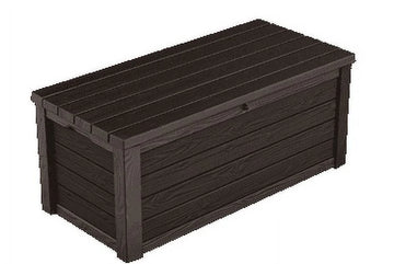 Keter Eastwood 150 Gallon Deck Box, Resin Wood Look Brown