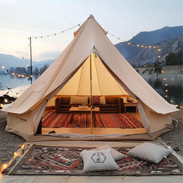 12-Person Waterproof Glamping Bell Tent with Stove Jack, Breathable Large Yurt Tent for Family Camping, 23'x23', Detachable Side Wall