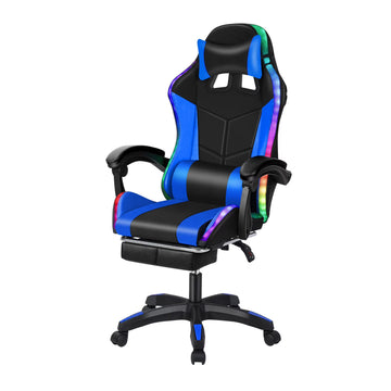 Gaming Chair with Bluetooth-compatible Speakers and RGB LED Lights, Ergonomic Massage Computer Chair with Height Adjustable, Video Game Chair High Back with Lumbar Support