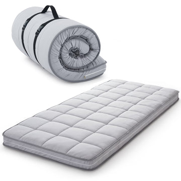 Jamdok 4Inch Floor Mattress,3-Layer Structure,Narrow Twin Size Gel Memory Foam,Removable Pillow Top Cover,Roll up Cot Mattress Topper,Portable Sleep Mat(75X30X4)
