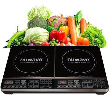 NuWave Electric Double Induction Cooktop 8 Portable Ultrathin with Sensor Touch Precision Induction Cooktop Burner, Home