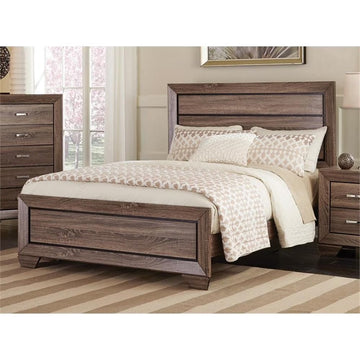 Bowery Hill Transitional 4-Piece Wood Queen Bedroom Set in Brown