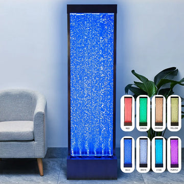 72'' Acrylic Bubble Fountain, Standing Bubble Panel, Color Lights/Remote Ctrl