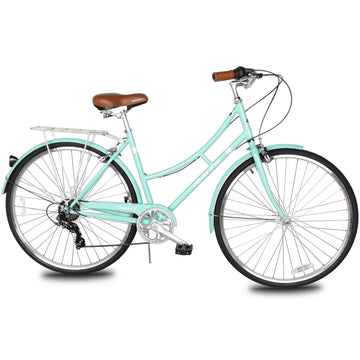 Tracer Osaka Women's  Hybrid City Bike 15" Acquamarine Steel Frame Shimano 7 Speed 28" Wheels  Urban Commuter