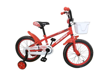 USToyOutlet 16" BMX Steel Frame Coaster Brake Bicycle One Piece Crank w/ Baskets & Fenders, Rims-Red Kid's Bike - Red