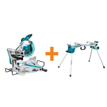15 Amp 10 in. Dual Bevel Sliding Compound Miter Saw with Laser/Bonus Compact Folding Miter Saw Stand
