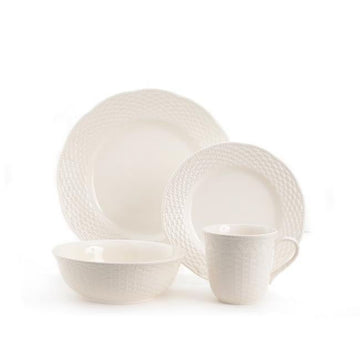 Red Vanilla FC900-016 Nantucket White Dinner Set, 16 Piece