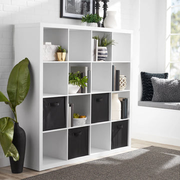 Better Homes & Gardens 16-Cube Storage Organizer, White Texture