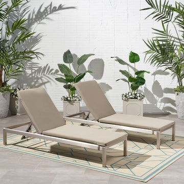 Christopher Knight Home Cape Coral Outdoor Chaise Lounge with Cushion (Set of 2) by
