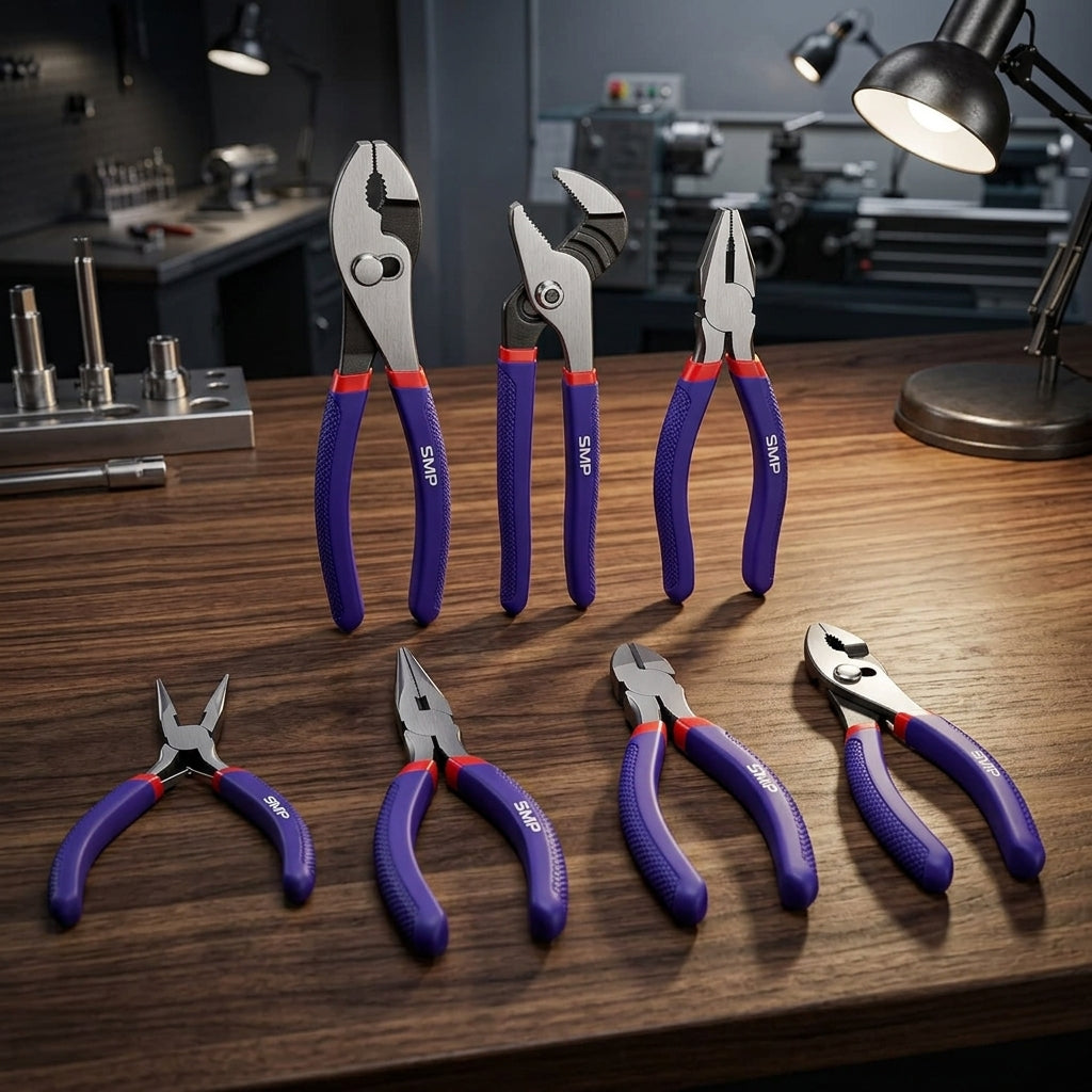 7-Piece Pliers Set: Groove, Slip Joint, Linesman & More SMP-HT-002-1