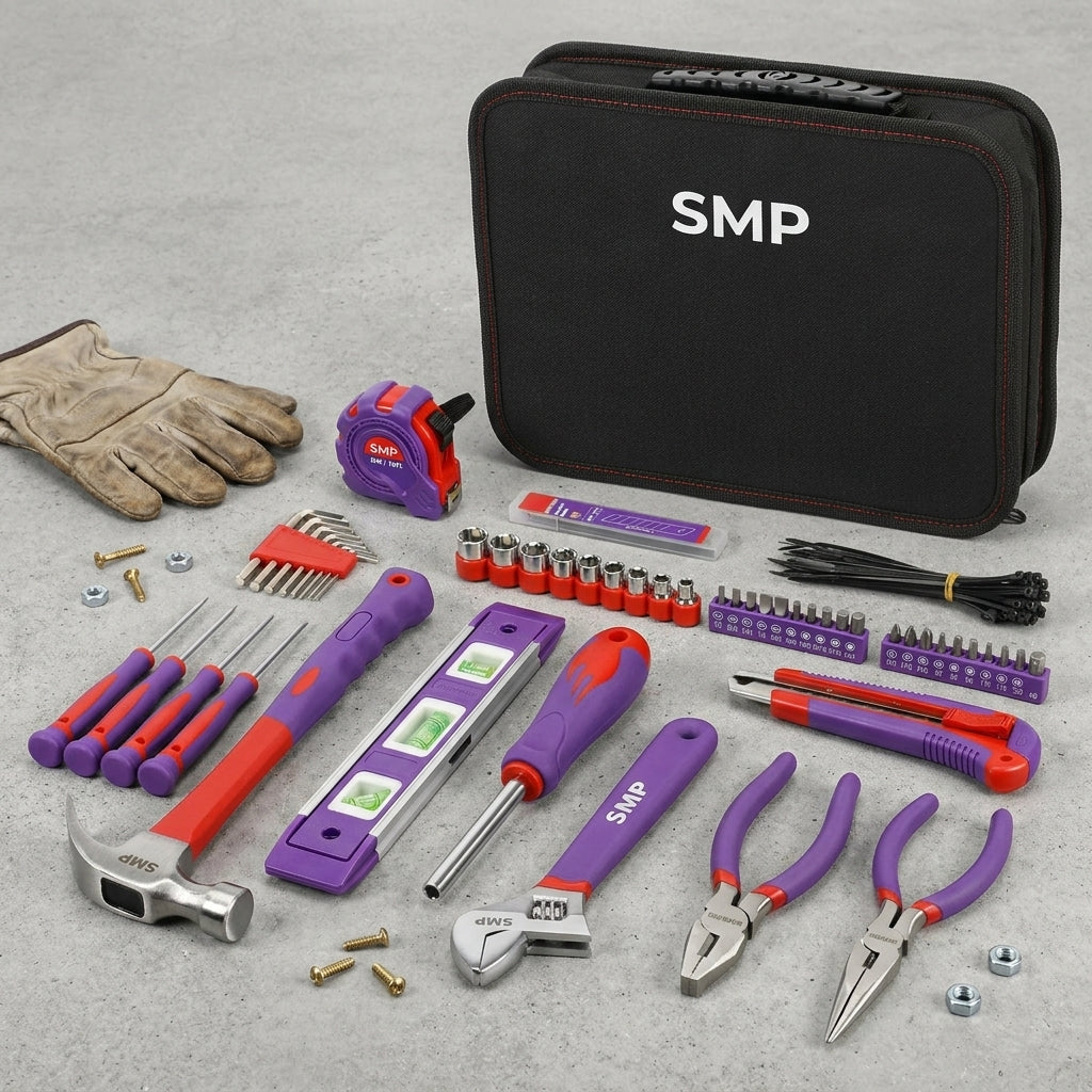 100-Piece Home Tool Kit with Zippered Carry Bag SMP-HT-003-2