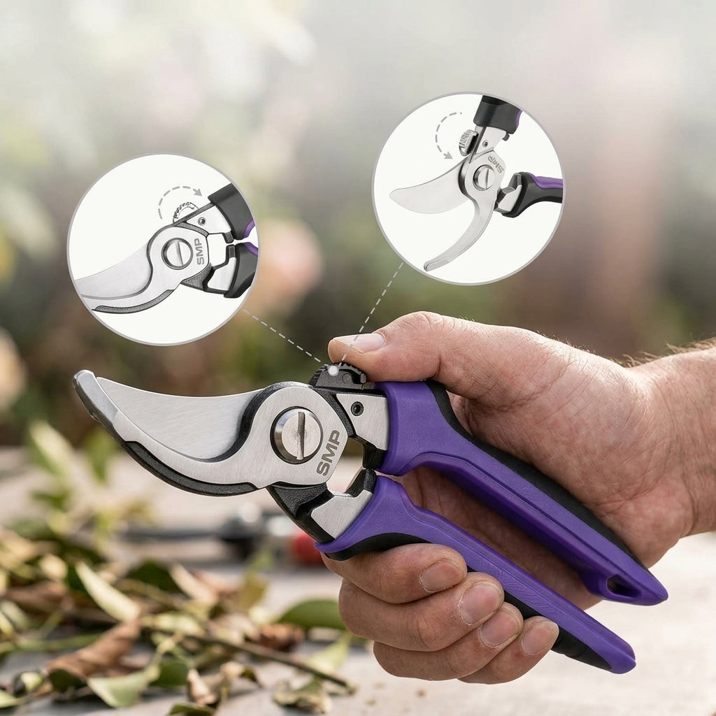 8.5 in Bypass Pruning Shears with Forged Cr-V Blades SMP-PS-001-1