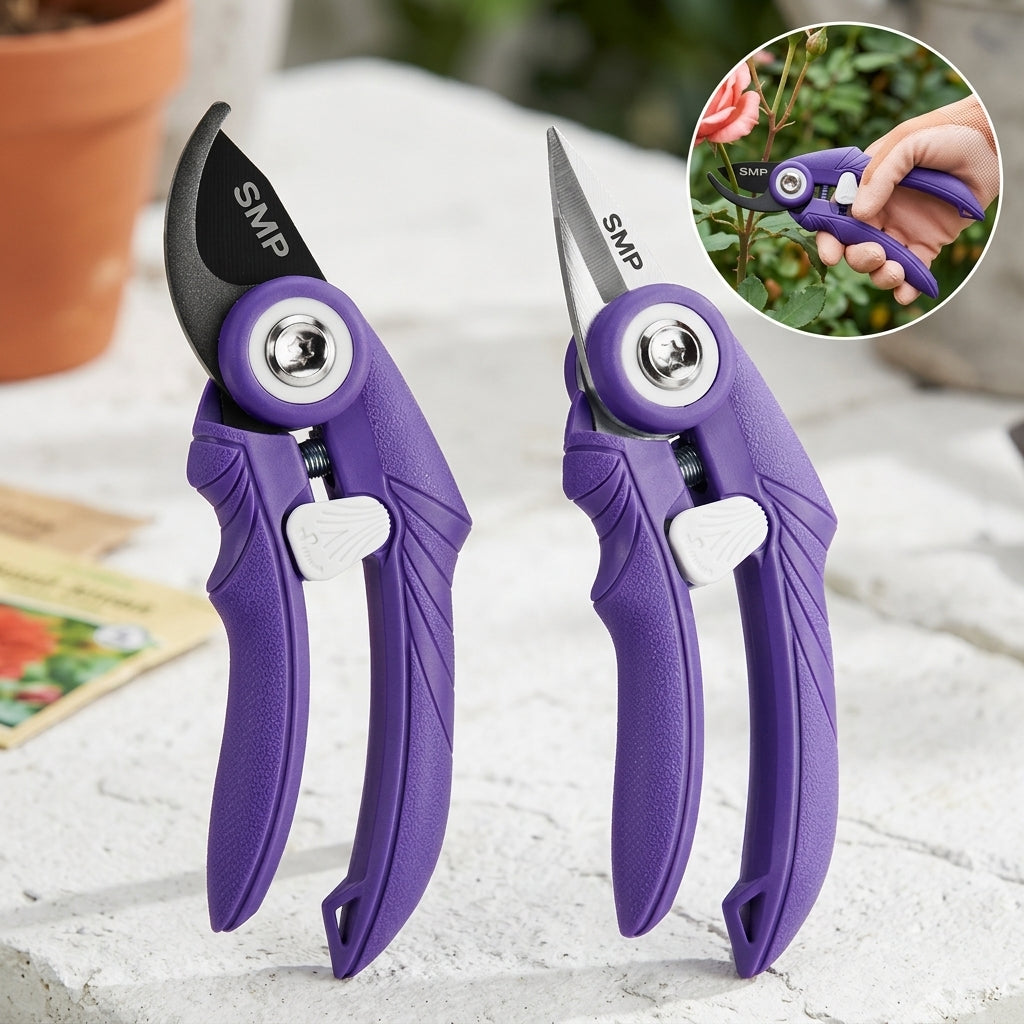 2-Pack Garden Pruning Shears, 6.9 in Bypass & Straight SMP-PS-004-3