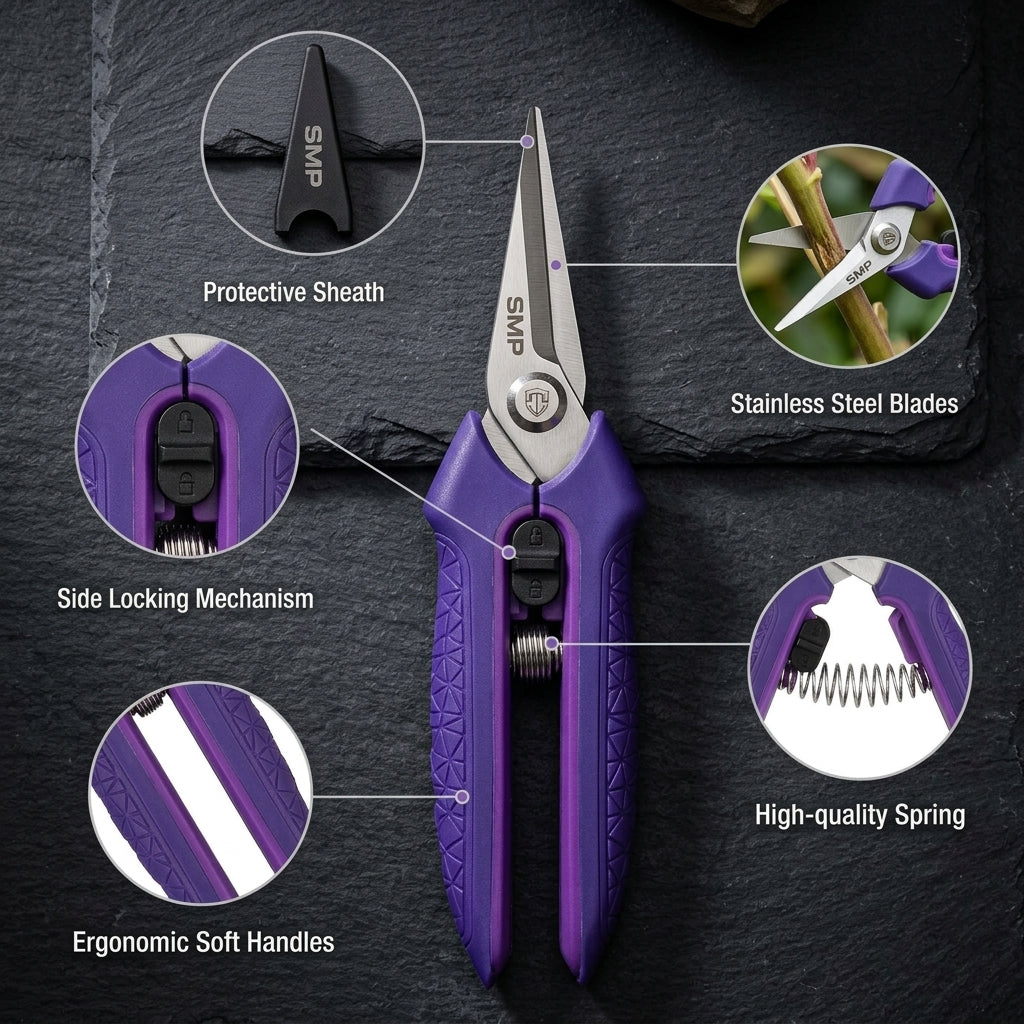 2-Pack 8 in Bypass Pruner & 6.25 in Straight Garden Scissors SMP-PS-005-3