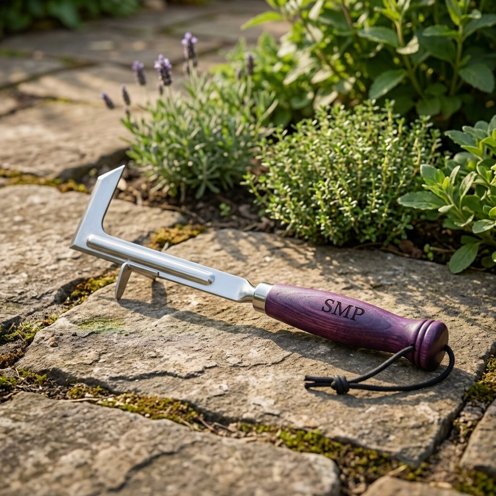 12 in Stainless Steel Crack Weeder with Beech Wood Handle SMP-WD-001-2