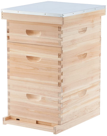 Preenex 30-Frame Wooden Beehive with Metal Roof & Frames, Multi-color