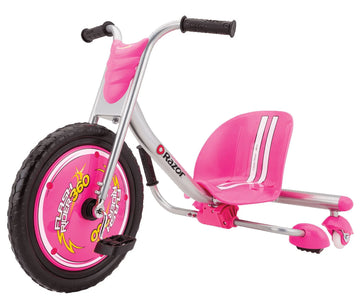 Razor FlashRider 360 Tricycle with Sparks - Pink, 16" Front Wheel, Welded Steel Frame Trike, Ride-On Toy for Kids Ages 6 and Up, Unisex