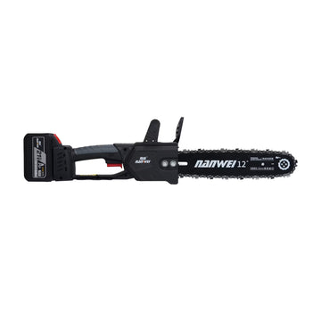 Wood 12inch Electric Chainsaw 2000W Brushless Chainsaw Handheld Logging Saw With Safety Lock 21V 6000mah Rechargeable Battery For Wood Cutting Trimming Courtyard Garden Building