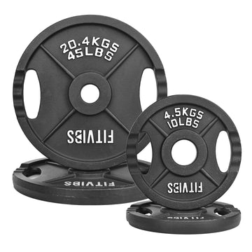 FlexWave 2-Hole Cast Iron Weight Plate Set, 110LB30LB, Strength Training Plates for Home Gym