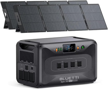 BLUETTI Apex 300 Solar Generator with 2200W Solar Panels, 2764Wh Portable Power Station with 3840W AC Outlets, Dual Voltage for Camping, Off-Grid, and Emergency Use