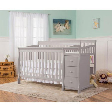 Dream On Me Brody 5-in-1 Convertible Crib Adjustable Mattress Crib &amp; Changer Pearl Gray