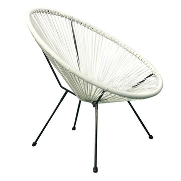HighlanderHome Water-resistant Retro-modern Outdoor Acapulco Chair White
