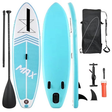 Naipo 10 in Inflatable Stand up Paddle Board 6 in Thick  SUP Paddle Board with Paddleboard Accessories Triple Action Pump Fishing Green