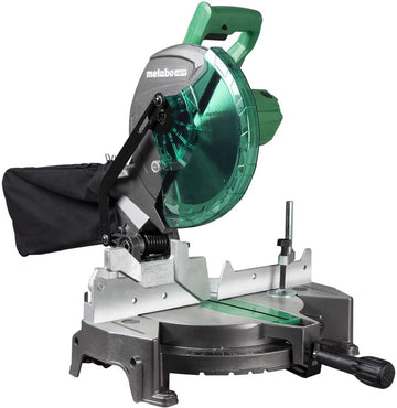 Metabo HPT 10-Inch Compound Miter Saw, Single Bevel, 15-Amp Motor, 0-52 Miter Angle Range, 0-45 Bevel Range, Large Table, 10" 24T TCT Miter Saw Blade C10FCGS