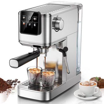 Espresso Machine 20Bar, Hot & Iced Coffee Machine with Rapid Cold Brew, Espresso Maker with Steam Wand, Touch Screen with 37oz Water Tank for Latte, Cappuccino, Gift for Coffee Lover