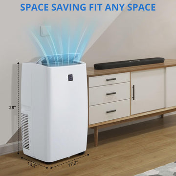 TROPOW 14000BTU Portable Air Conditioners Cool Up to 750 Sq.Ft, 4 in 1 Portable AC Unit with Remote Control/Dehumidifier/3 speeds fan/Sleep Mode for living room, bedroom, office