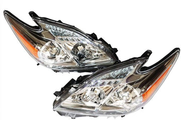 Anqidi Halogen Model LH+RH Headlights Headlamps Assembly Set for 2010-2011 Toyota Prius