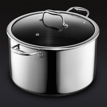 Hybrid Stock Pot with Lid, 12-Qt