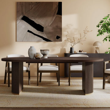 Christopher Knight Home Minimalist 88 Oval Dining Table for 4-6, Espresso